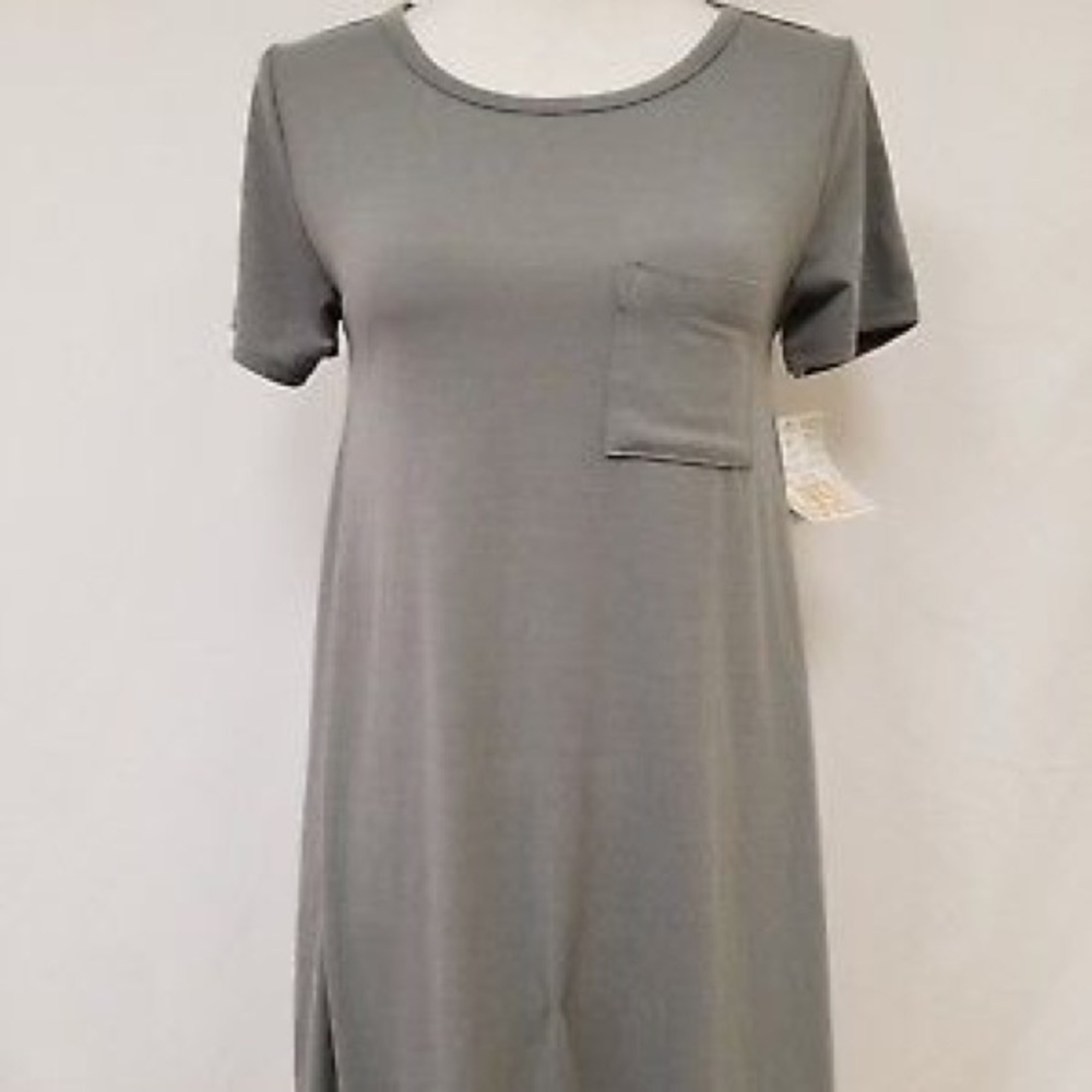 LuLaRoe Carly size L. Solid light grey.